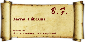 Barna Fábiusz névjegykártya